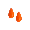 Sohi Women's The Medium Teardrop Stud Earrings - Orange