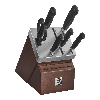 FOUR STAR 7-pc Self-Sharpening Knife Block Set