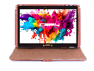 10.1" Octa Core 128GB Storage Android 15 Tablet Dual Camera with Leather Case - Brown