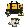 20V MAX Lithium-Ion Cordless 1/4 in. Brushless Impact Driver Kit and 6.5 in. Circular Saw with 5Ah Battery & Charger
