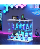 Vlsrka Led Lighted 2-Tier Glass Display Case with Charging Station and Motion Sensor