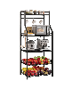 gaomon Kitchen Baking Rack, Microwave Rack with 2 Large Metal Wire Baskets, Coffee Bar, 5-Tier Multifunctional Kitchen Storage Rack
