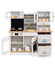 Sugift 2-Stove Sound & Light Kids Play Kitchen Seven, Ages 3+ - Natural