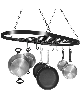 Sorbus Pot and Pan Oval Rack for Ceiling with Hooks - Multi-Purpose Organizer for Home, Restaurant, Kitchen Cookware, Utensils, Household (Bronze) - B
