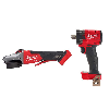 M18 FUEL 18V Lithium-Ion Brushless Cordless 5 in. Flathead Braking Grinder with Paddle Switch No-Lock and 1/2 in. Impact Wrench