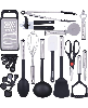 23 Piece Nylon Kitchen Utensils Nylon & Stainless Steel Cooking Utensils Set - Black