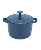 Chefs Classic Enameled Cast Iron 3-Qt. Round Covered Casserole - Provencal Blue