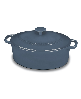 Chefs Classic Enameled Cast Iron 5.5-Qt. Oval Covered Casserole - Provencal Blue