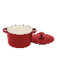 Chefs Classic Enameled Cast Iron 5-Qt. Round Covered Casserole - Caridinal Red
