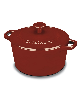 Chefs Classic Enameled Cast Iron 3-Qt. Round Covered Casserole - Caridinal Red