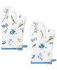 Lenox Wildflowers All-Over Oven Mitts, Set of 2 - Blue/white