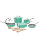 Cuisinart Culinary Collection 12-Pc. Ceramic Cookware Set - Teal
