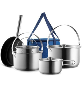 Piscifun 8 Piece 304 Stainless Steel Camping Cookware Set