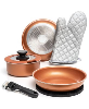 Piscifun Nonstick Cookware Set With Removable Handles Stackable Camping RV Kitchen Set