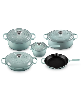 Le Creuset Signature Enameled Cast Iron 9-Piece Cookware Set - Sea Salt