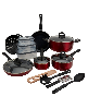 Basic Essentials Nonstick Aluminum 20-Pc. Cookware Set - Red