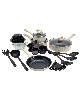 Basic Essentials Non-stick Aluminum 31-Pc. Cookware Set - Cream