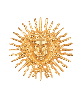 Gold sun brooch from Bespoke Fashion, now with a discount.