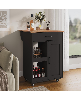 Kitchen Island with Drop Leaf, Rolling Kitchen Island on Wheels with Storage, Island Cart with 2 Open Shelves and 1 Drawer for Kitchen and Dining Room