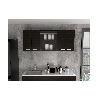 Fm Furniture Verona Wall-Mounted Kitchen Storage Cabinet with Glass Display Doors - Wenge