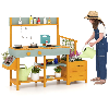 Sugift Mud Kitchen Playset with Planter Boxes and Removable Sink, Ages 3-8 - Yellow