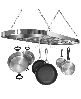 Sorbus Ceiling Mounted Pot Rack with Hooks - Chrome