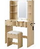 Gaomon Vanity Desk with Mirror and LED Light, Makeup Dressing Table Set