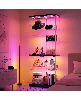Vlsrka 7 Tier Display Cabinet with Glass Doors and LED Lights - Black