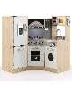 Kids Corner Wooden Kitchen Playset with Cookware Accessories