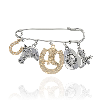 Jessica Simpson Mixed Metal Rodeo Charm Safety Pin Brooch