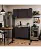 Fm Furniture Texas 39.3" W Manufactured Wood 2-Piece Kitchen Sink Cabinet Set with Wall Cabinet and Base Cabinet - Wenge