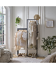 Freestanding Coat Rack with Storage Shelves and Hooks, Hall Tree Entryway Organizer - Black