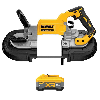 20V max XR cordless brushless deep cut band saw with 8.0Ah battery.