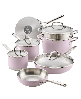 KitchenAid Stainless Steel 11-Piece Cookware Set - Purple