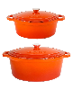 BergHOFF Neo 4pc Cast Iron Cookware Set, 5qt. & 8qt. - Orange