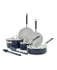 GreenPan Bobby Flay Aluminum 10-Piece Cookware Set - Oxford Blue