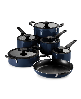 Tramontina Porcelain Enamel Heavy Gauge Aluminum Non Stick 11 Piece Cookware Set - Navy