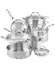 KitchenAid 3-Ply Base Stainless Steel 11 Piece Cookware Induction Pots and Pans Set - Brushed Stainless Steel
