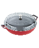 Staub Cast Iron 3.5-Qt Braiser with Glass Lid - Cherry