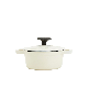 Smith and Clark Cast Iron 1 Quart Enamel Dutch Oven - White