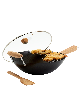Infuse Asian Carbon Steel 4 Piece Non-Stick Wok Set - Black