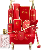 Lovery Luxe 11pc Rose Bath and Body Care Gift Set with Perfume, Jade Roller, Gua Sha - Multi
