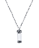 2028 Crystal Silver-Tone Glass Vial Necklace - Gray