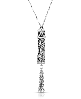 2028 silver pewter filigree vial necklace with tassel - now discounted.