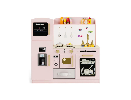 Hongge Wooden Lighted-Microwave Kitchen Playset with Ice Maker, Ages 3+ - Pink