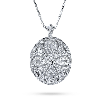 Bling Jewelry Keepsake Victorian Filigree Perfume Essential Oil Diffuser Oval Infinity Cross Locket Necklace - Silver