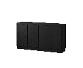 59.1 Inch Particle Board 4-Door Adjustable Shelf Sideboard Cabinet - Black